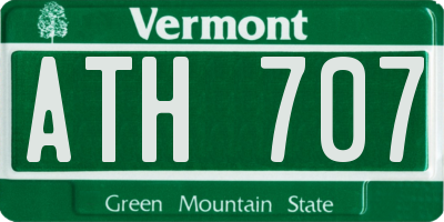 VT license plate ATH707