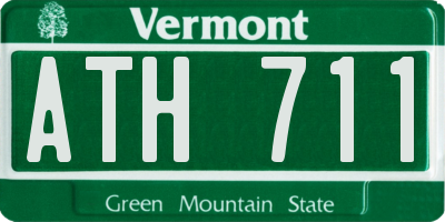 VT license plate ATH711
