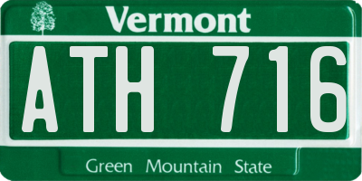 VT license plate ATH716