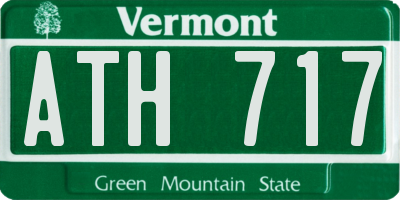 VT license plate ATH717
