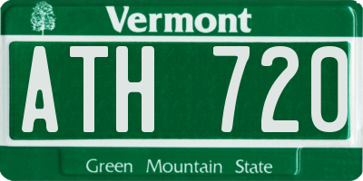 VT license plate ATH720