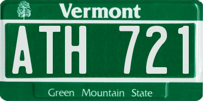 VT license plate ATH721