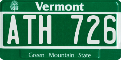 VT license plate ATH726