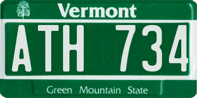 VT license plate ATH734