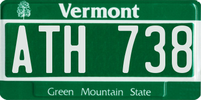 VT license plate ATH738