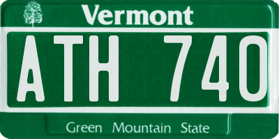 VT license plate ATH740