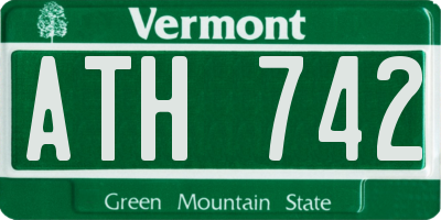 VT license plate ATH742