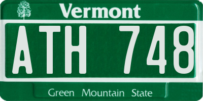 VT license plate ATH748