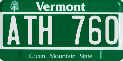 VT license plate ATH760