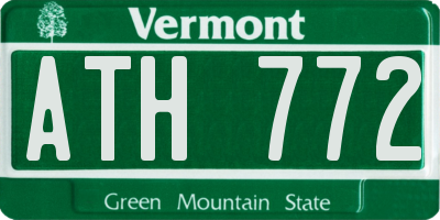 VT license plate ATH772