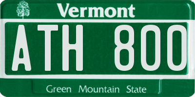 VT license plate ATH800