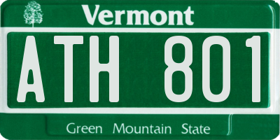 VT license plate ATH801