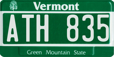 VT license plate ATH835