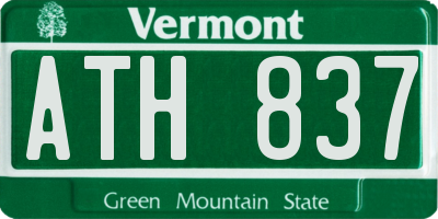 VT license plate ATH837