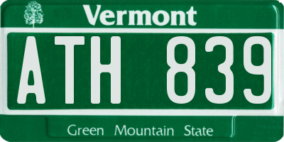 VT license plate ATH839