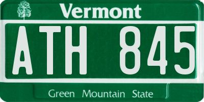 VT license plate ATH845