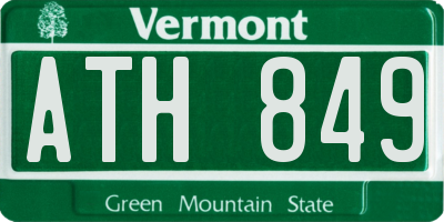 VT license plate ATH849