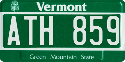 VT license plate ATH859