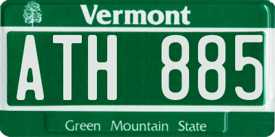 VT license plate ATH885