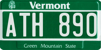 VT license plate ATH890