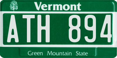 VT license plate ATH894