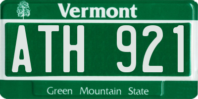 VT license plate ATH921