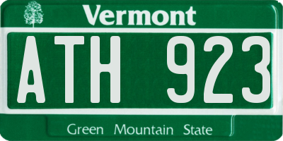 VT license plate ATH923