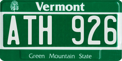 VT license plate ATH926