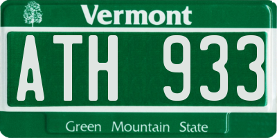 VT license plate ATH933
