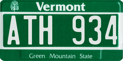 VT license plate ATH934