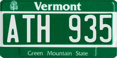 VT license plate ATH935