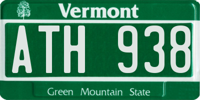 VT license plate ATH938