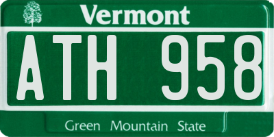 VT license plate ATH958