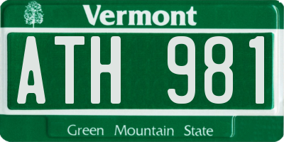 VT license plate ATH981