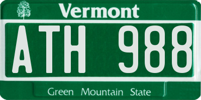VT license plate ATH988