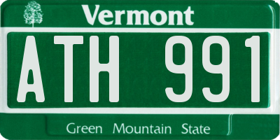 VT license plate ATH991