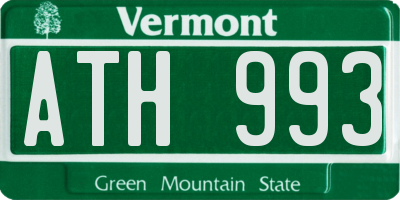 VT license plate ATH993
