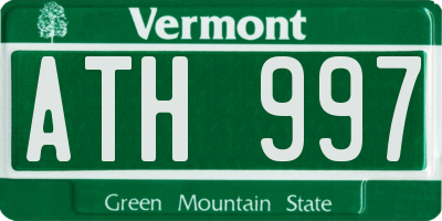 VT license plate ATH997
