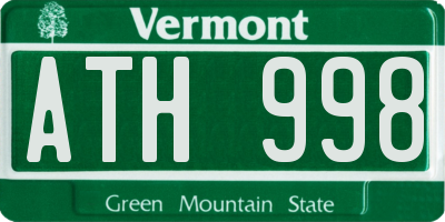 VT license plate ATH998