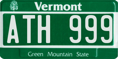 VT license plate ATH999
