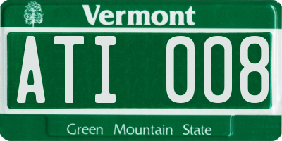 VT license plate ATI008