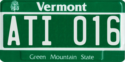 VT license plate ATI016
