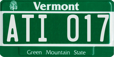 VT license plate ATI017