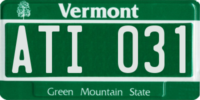 VT license plate ATI031