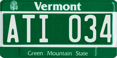 VT license plate ATI034
