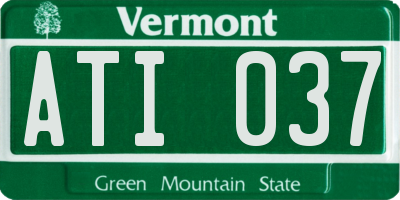 VT license plate ATI037
