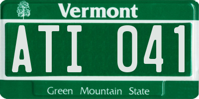 VT license plate ATI041
