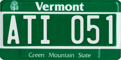 VT license plate ATI051