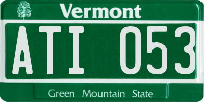 VT license plate ATI053