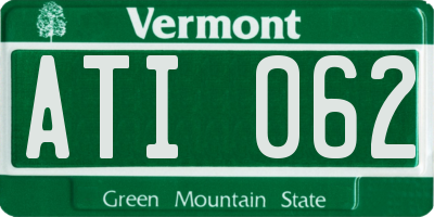 VT license plate ATI062